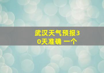 武汉天气预报30天准确 一个